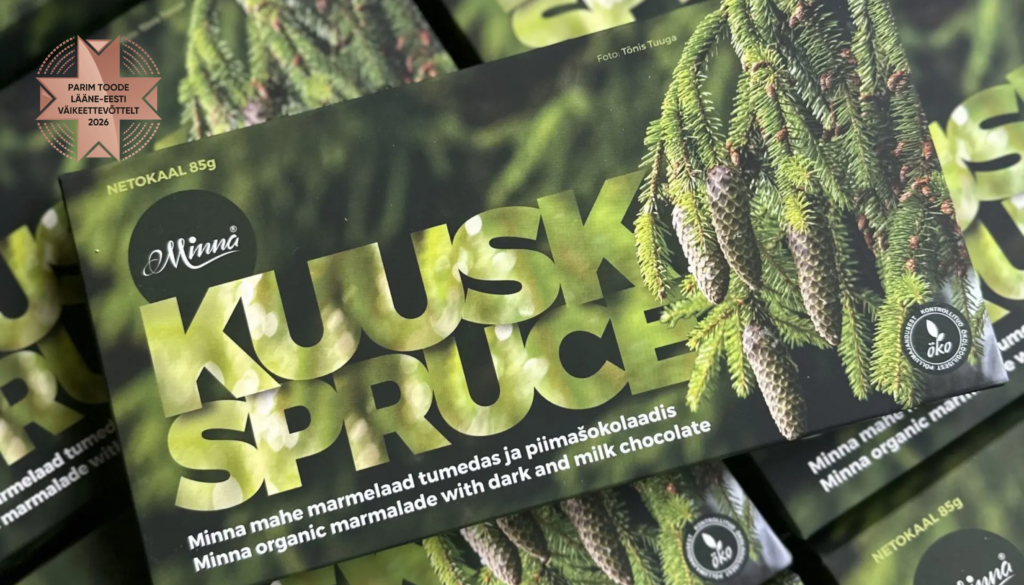 Eesti loodus, käsitöötraditsioonid ja maitsete harmoonia kohtuvad Minna mahe marmelaadis KUUSK šokolaadis.